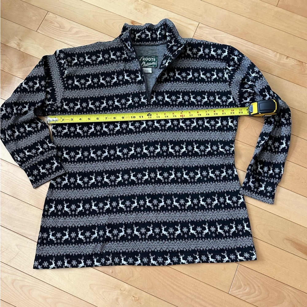 Vintage ROOTS outdoors reindeer half zip top size XL - Picture 4 of 4
